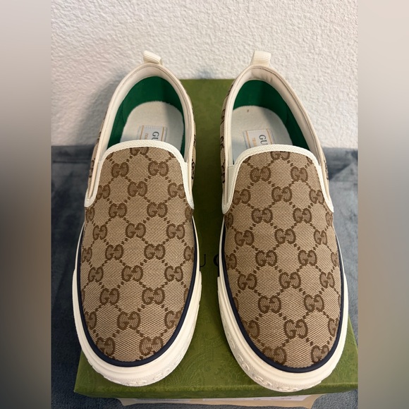 Brand New Men Gucci Tennis 1977 Slip-on Sneakers Beige Sneakers Sz 6.5 (US 7) main image 7